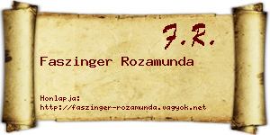 Faszinger Rozamunda névjegykártya